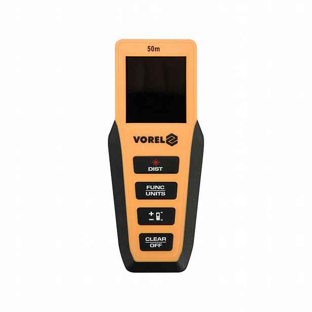 Laserový Měřič Vzdálenosti 50 M IP54 LCD Paměť 10 Výsledků Vorel