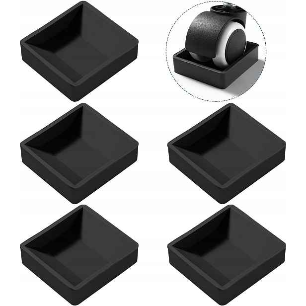 Podložky pod nábytková kolečka gumové 5,9 x 6,4 cm černé 5 ks