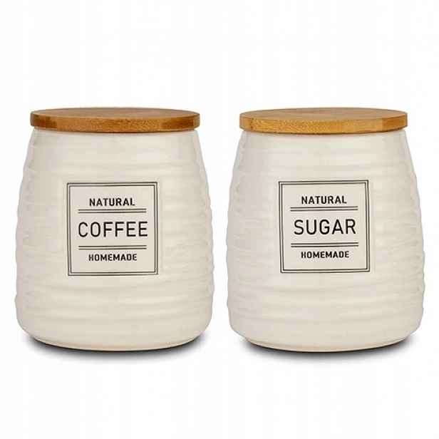 Sada 2 ks porcelánových dóz na kávu a cukr 780ml