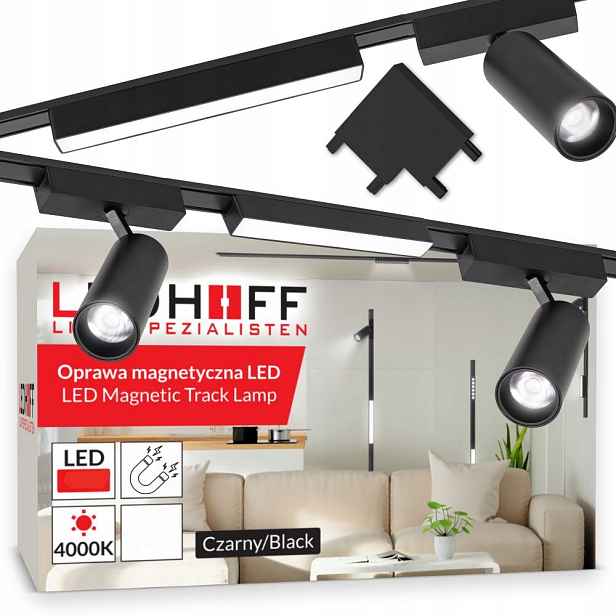 Magnetické kolejnicové osvětlení Set 2x Lišta 1m 5x Led reflektor lampa