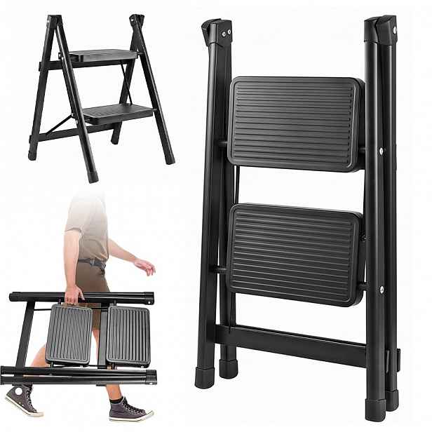 Domácí žebřík Žebřík Ocelový 150 kg Schůdky Stupně Plošina Bedee