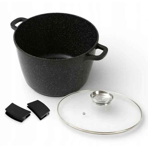 Hrnec Hluboký Hliník 24 CM Granit Mramor 7 L Systém Aroma Knob MP-2131