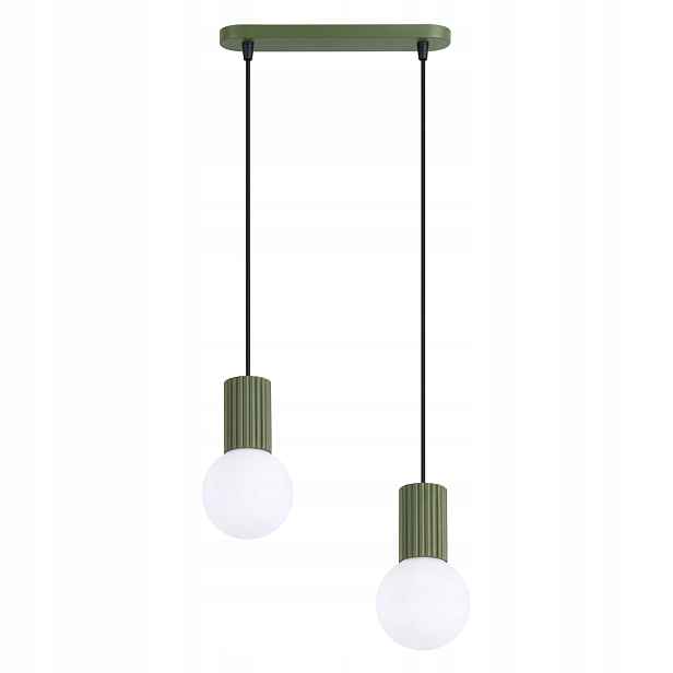 Sollux Lighting závěsná lampa Halo olivově zelená 2xG9 8W