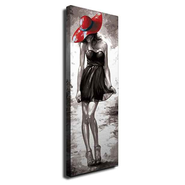 Wallity Obraz na plátně Beauty with hat PC107 30x80 cm