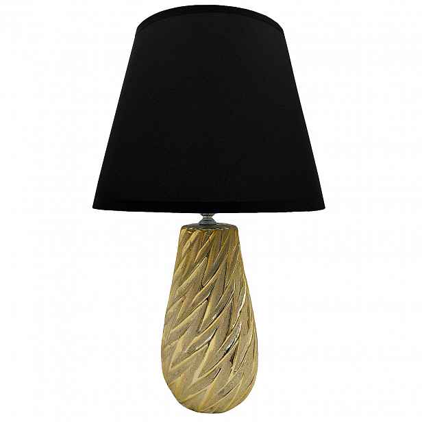 Noční stolní lampa Glamour Zlatá Černá 40 cm Keramická do obývacího pokoje Ložnice
