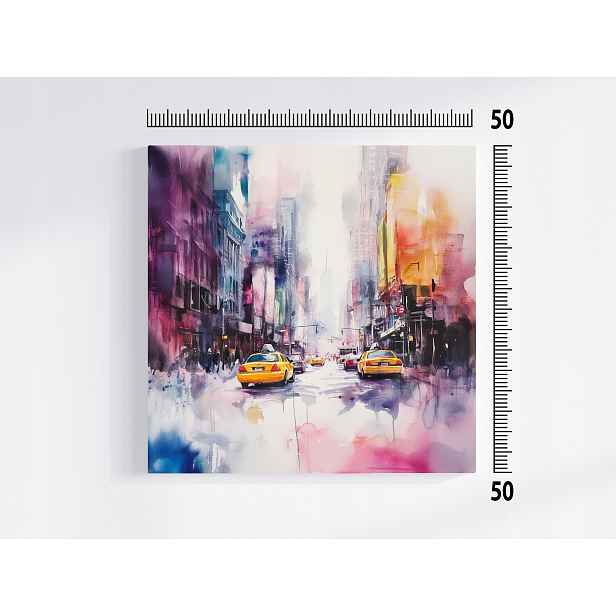 Obraz Na Plátně Canvas Město New York Ulice Auta Žluté Taxi 50x50