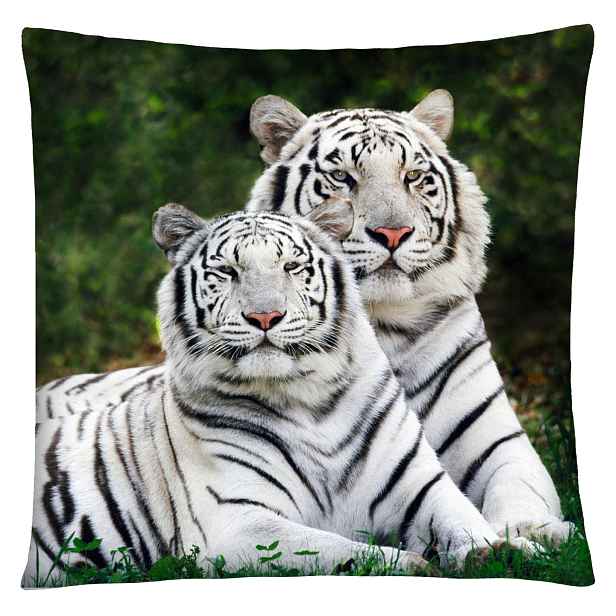 Povlak na polštář ANIMAL 46 - BÍLÍ TYGŘI Mybesthome 40x40 cm