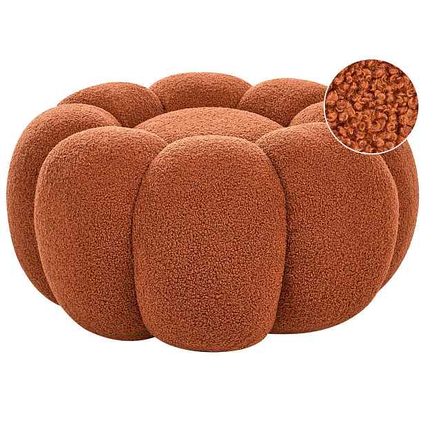 Beliani PUF Bouclé Hnědý Beaufort