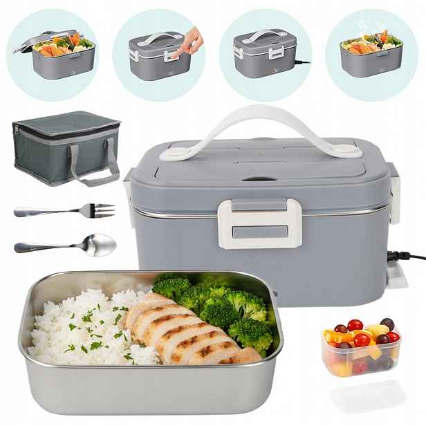 Elektrický Lunchbox Vyhřívaný Z Nerezová Ocel 1,8 L 12 V, Přenosný