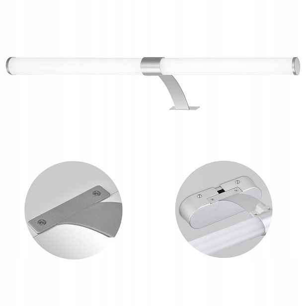 Led koupelnová lampa nad zrcadlo na skříňku 60 cm 8 W IP44 stříbrná montáž 2v1