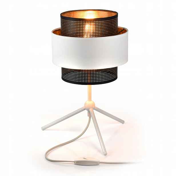Noční lampa Glamour Bílá Černá Zlatá