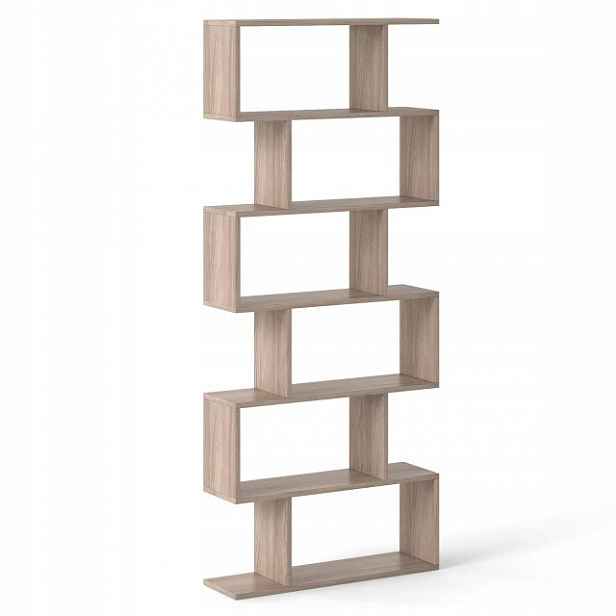 Regál na knihy se 6 policemi Costway 80 x 191 x 23 cm šedý