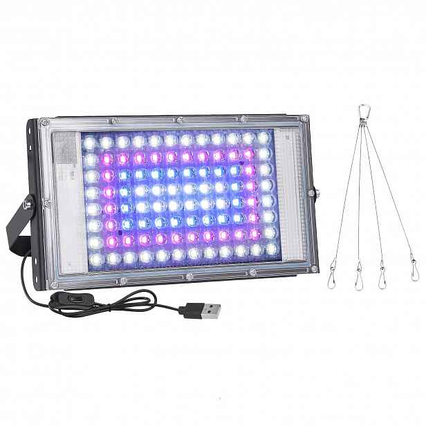 TEMU Balení 1/2/3 ks 96 LED USB světlo pro růst rostlin s plným spektrem, pro pěstování pokojových rostlin, podporuje růst listů a plodů rostlin, s