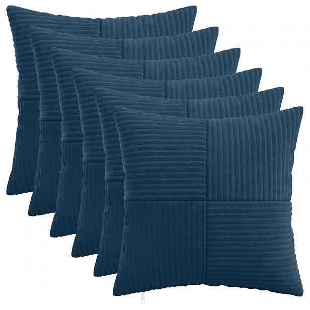 vidaXL Povlak na polštář 6 pcs ALMELO Námořnická modrá 35 x 35 cm