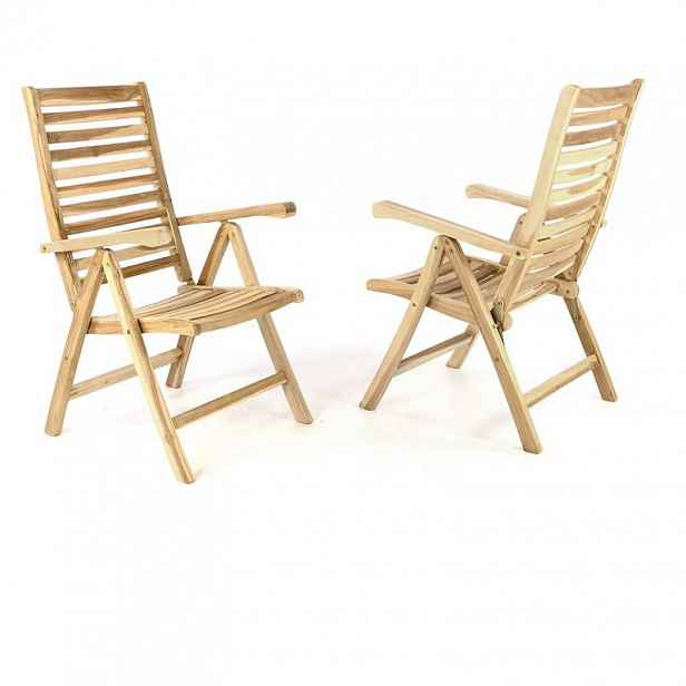 Zahradní židle DIVERO skládací, nastavitelná, 2 kusy