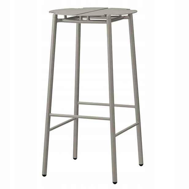 Barová Židle venkovní zahradní barový stolek Aytm, kovová židle, béžovo šedá, 75 cm