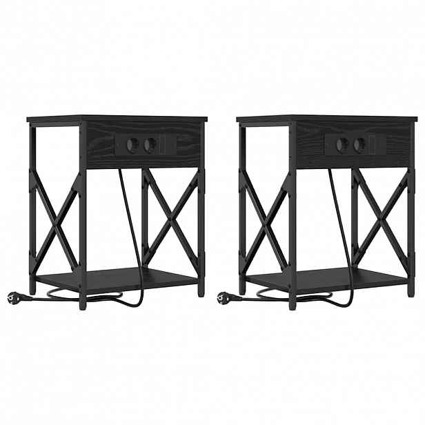 vidaXL Noční skříňka 2 ks Černý dub 41 x 31 x 51 cm Kompozitní dřevo