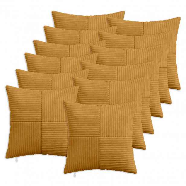 vidaXL Povlak na polštář 12 pcs ALMELO Žlutá 45 x 45 cm manšestr