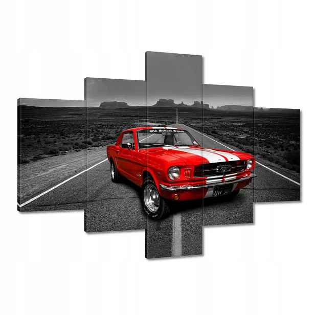 Obrazy 100x70 Červený Ford Mustang Usa