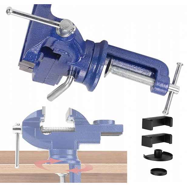 Mini svěrák 80 mm otočný o 360° Stolní svěrák s kovadlinkou Stolní svěrák