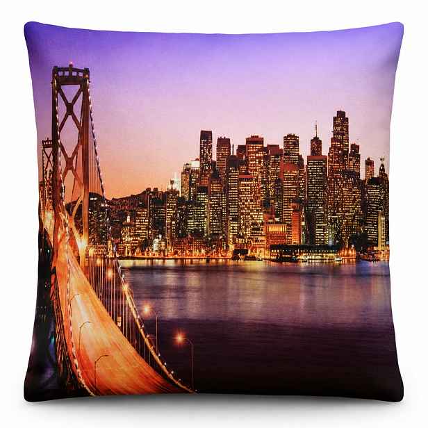 Povlak na polštář GOLDEN BRIDGE 40x40 cm  motiv newyorského mostu MyBestHome