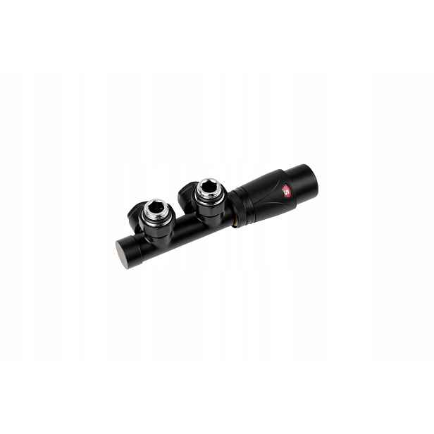 Valx Kombinovaný ventil Duo univerzální černý mat s spojkami Pex 3/4“x16 mm