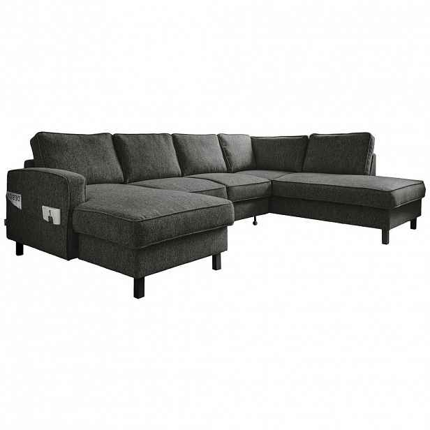 MID.YOU SEDACÍ SOUPRAVA, textil, tmavě šedá