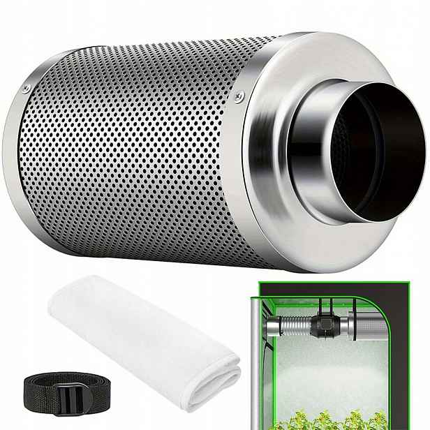 Aktivní Vzduchový Filtr 4" Uhlíková Vložka 38 MM Pro Větrání Domu, Dílny