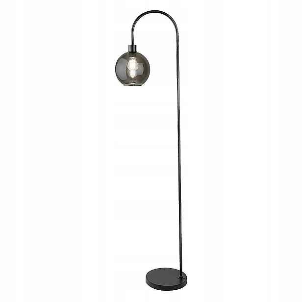 Černá podlahová lampa Ricardo s měkkým leskem do obývacího pokoje Rabalux