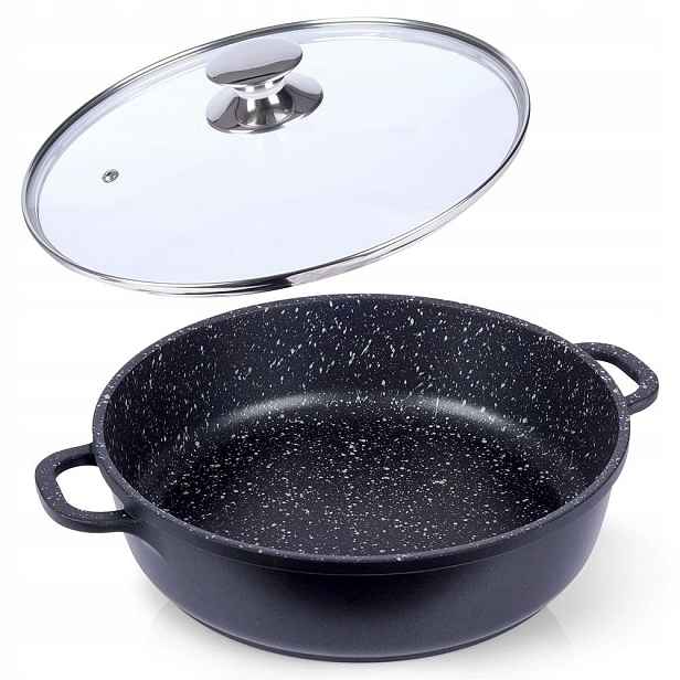 Granitová nepřilnavá pánev s víkem a nepřilnavým povrchem Orion 28 cm