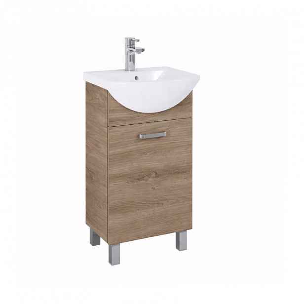 Koupelnová skříňka s umyvadlem Uno 45 cm 1D dub canela