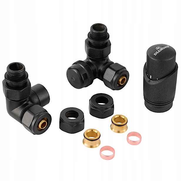 Termostatický Set Pro Radiátor 1/2" Axiální Levý Antracit DN15 Diamond