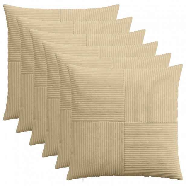 vidaXL Povlak na polštář 6 pcs ALMELO Šedozelená 80 x 80 cm manšestr