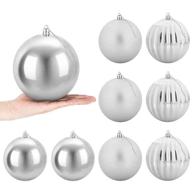 vidaXL Sada vánočních koulí XL 9 ks Stříbrná Ø 15 cm Plast