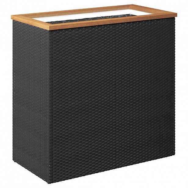 vidaXL Truhlík černý 80 x 40 x 80 cm polyratan