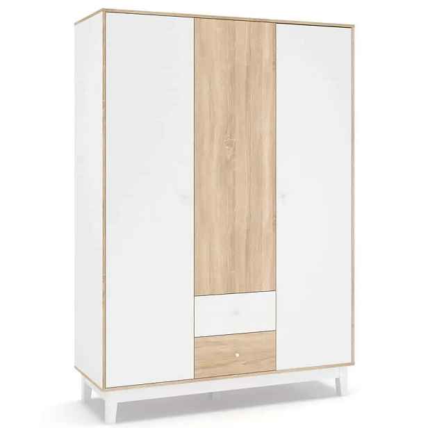 Casarredo Šatní skříň 3D2S PATRICIA bílá/dub sonoma