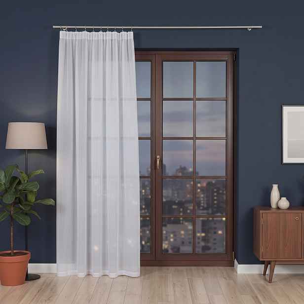 Dekorační dlouhá voálová záclona s řasící páskou LADA TAPE WOAL bílá 140x250 cm (cena za 1 kus) MyBestHome
