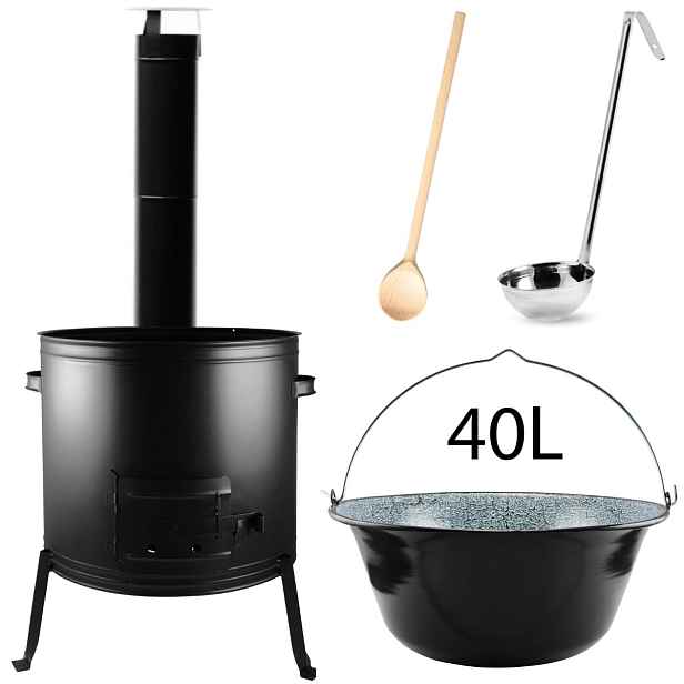 Perfect Home Set-53 Kotlíková souprava 40L, 5ks – kotlina/kouřovod/kotlík/vařečka/naběračka