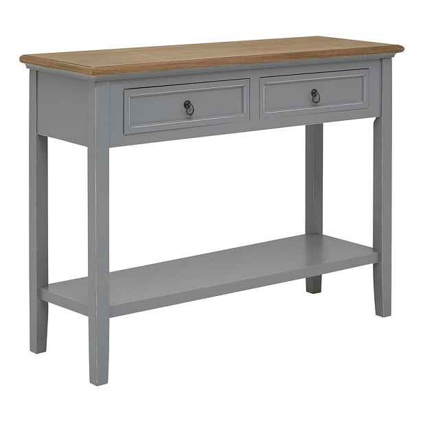 Šedý konzolový stolek z masivu pavlovnie 34,5x99 cm Henley – Premier Housewares