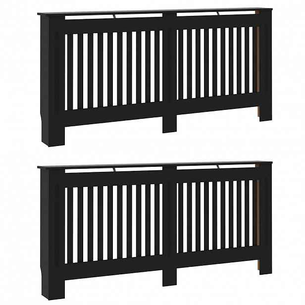 vidaXL Kryt radiátoru 2 ks Černá 172 x 19 x 81,5 cm Kompozitní dřevo