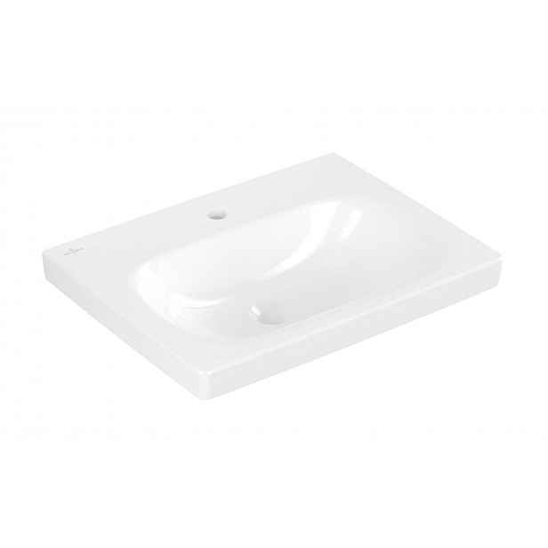 Villeroy & Boch Skyla - Umyvadlo 60x46 cm, bez přepadu, otvor pro baterii, CeramicPlus, alpská bílá 5A5161R1