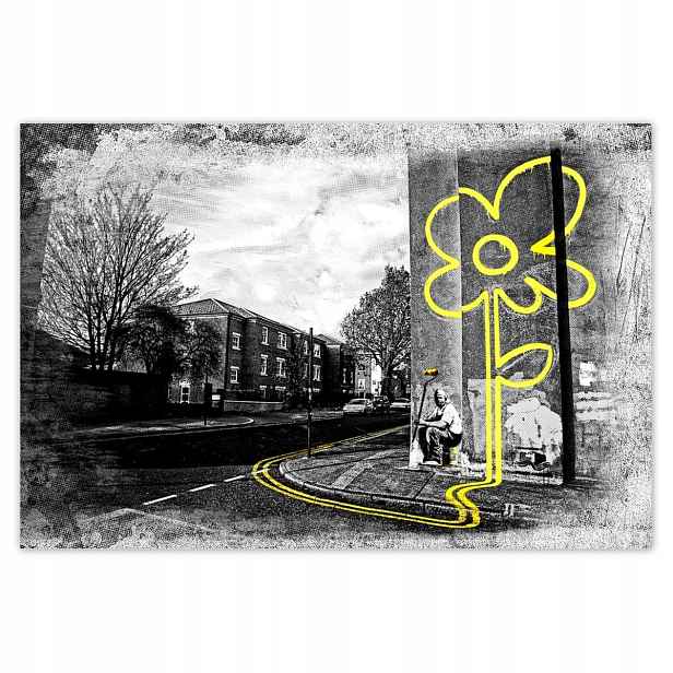 Fototapety 104x70 Banksy žlutý květ