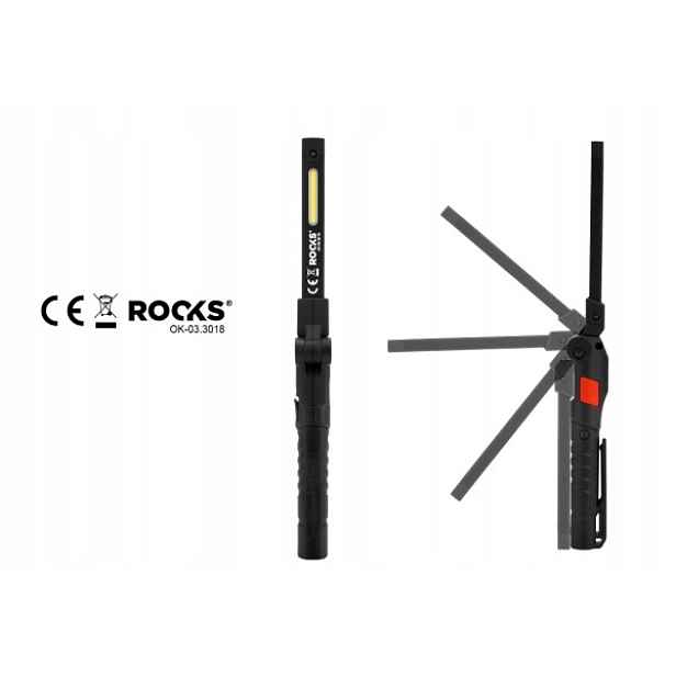Rooks Skládací Propisovací Lampička Cob Slim 3V1, 100 LM