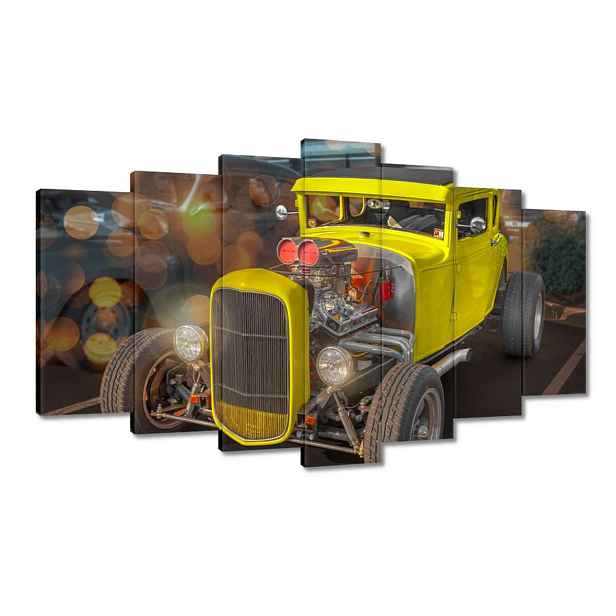 Obrazy 140x80 Žlutý Hot Rod