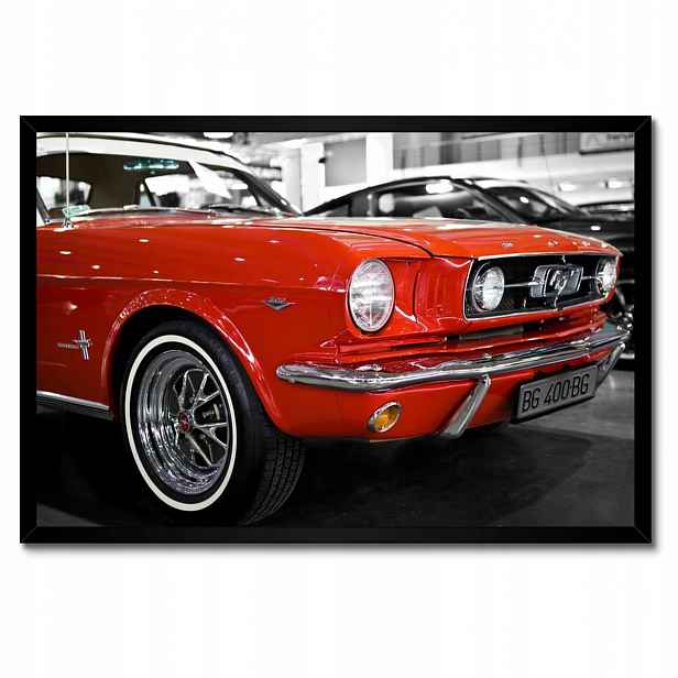 Plakáty v rámu 60x40 Červený Mustang