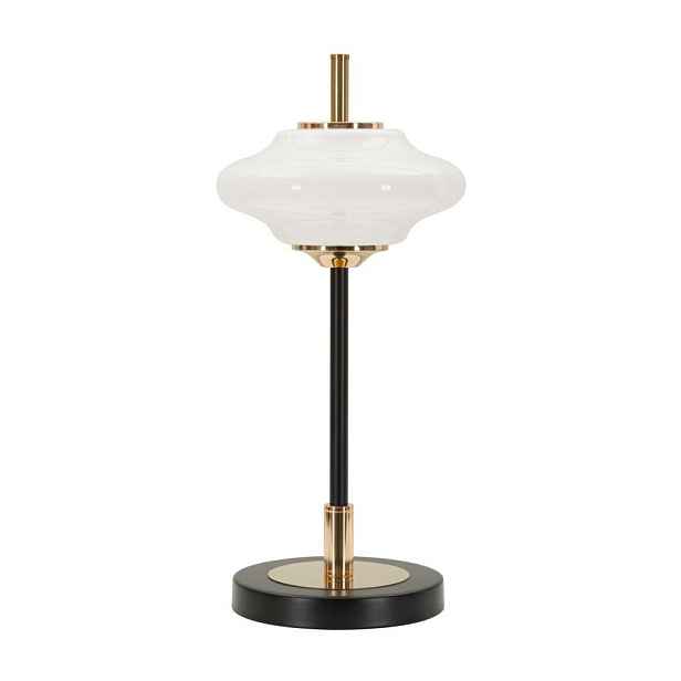 Bílá/černá stolní lampa se skleněným stínidlem (výška 46 cm) Vintage – Mauro Ferretti