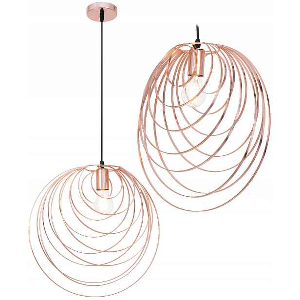 Geometrická Závěsná Stropní Lampa Rose Gold Loft