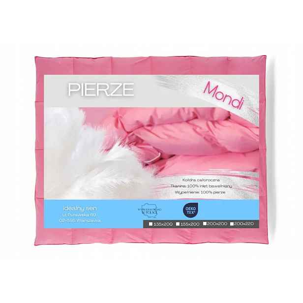 Ideální Spánek Celoroční Přikrývka Pere 200 x 220 2700 g Mondi 100% Pere