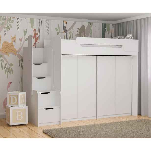 Multifunkční postel 90x200 RORA 3 - bílá
