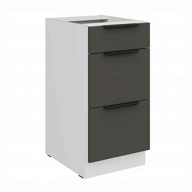 Spodní skříňka Aria 40 D 3S BB - Premium Box Barva korpusu: Bílá, Barva dvířek: GR - Graphite AFM